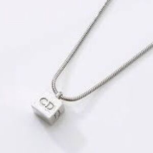 CHRISTIAN DIOR Vintage CD Cube Pendant Necklace Y2K VTG 2000s Collection